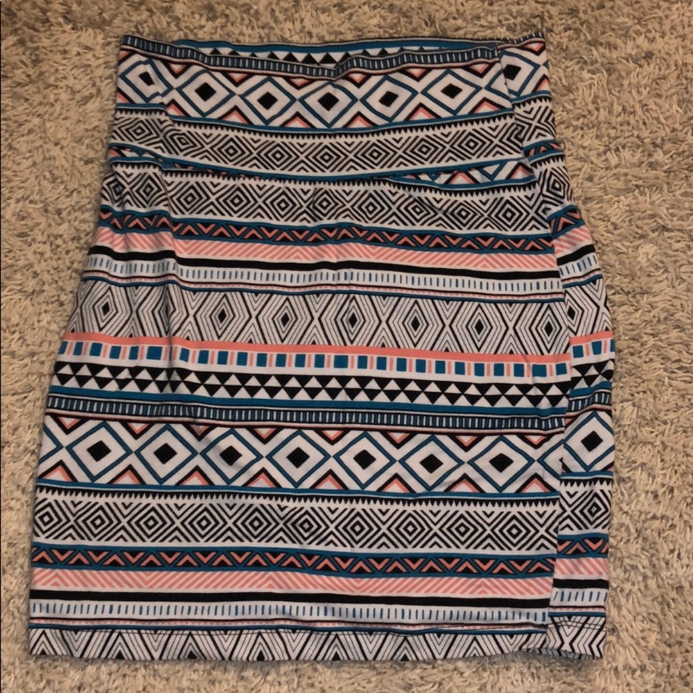 multicolored pencil skirt